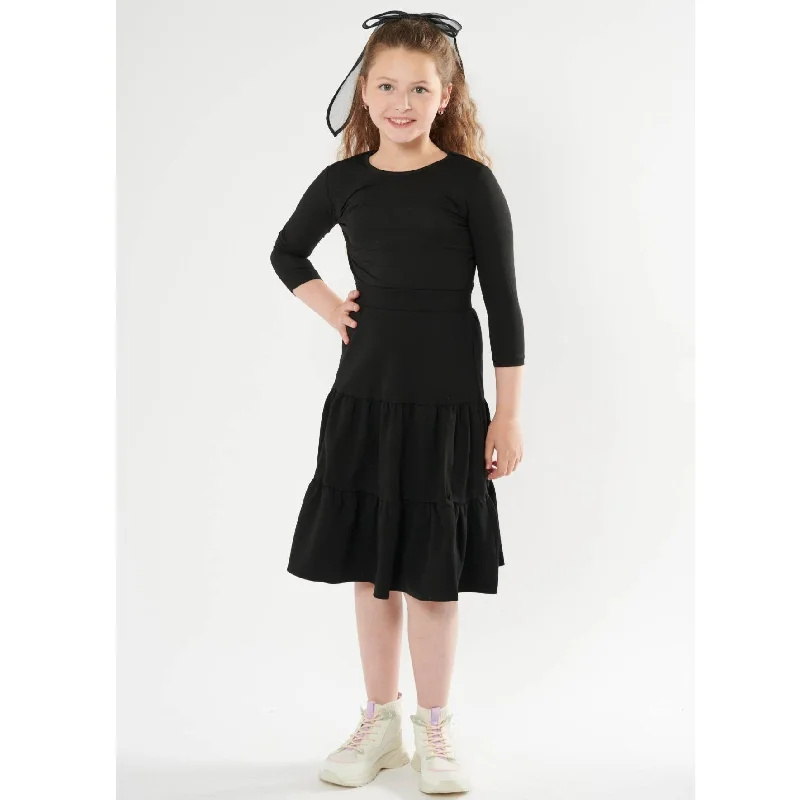 Girls Elasticated Three-Tier Skirt