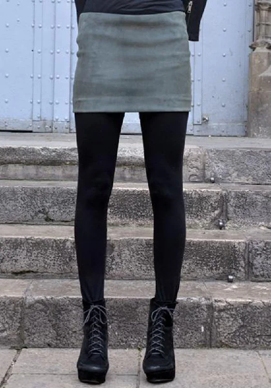 HAIDER ACKERMANN LEATHER MINI SKIRT ANTHRACITE