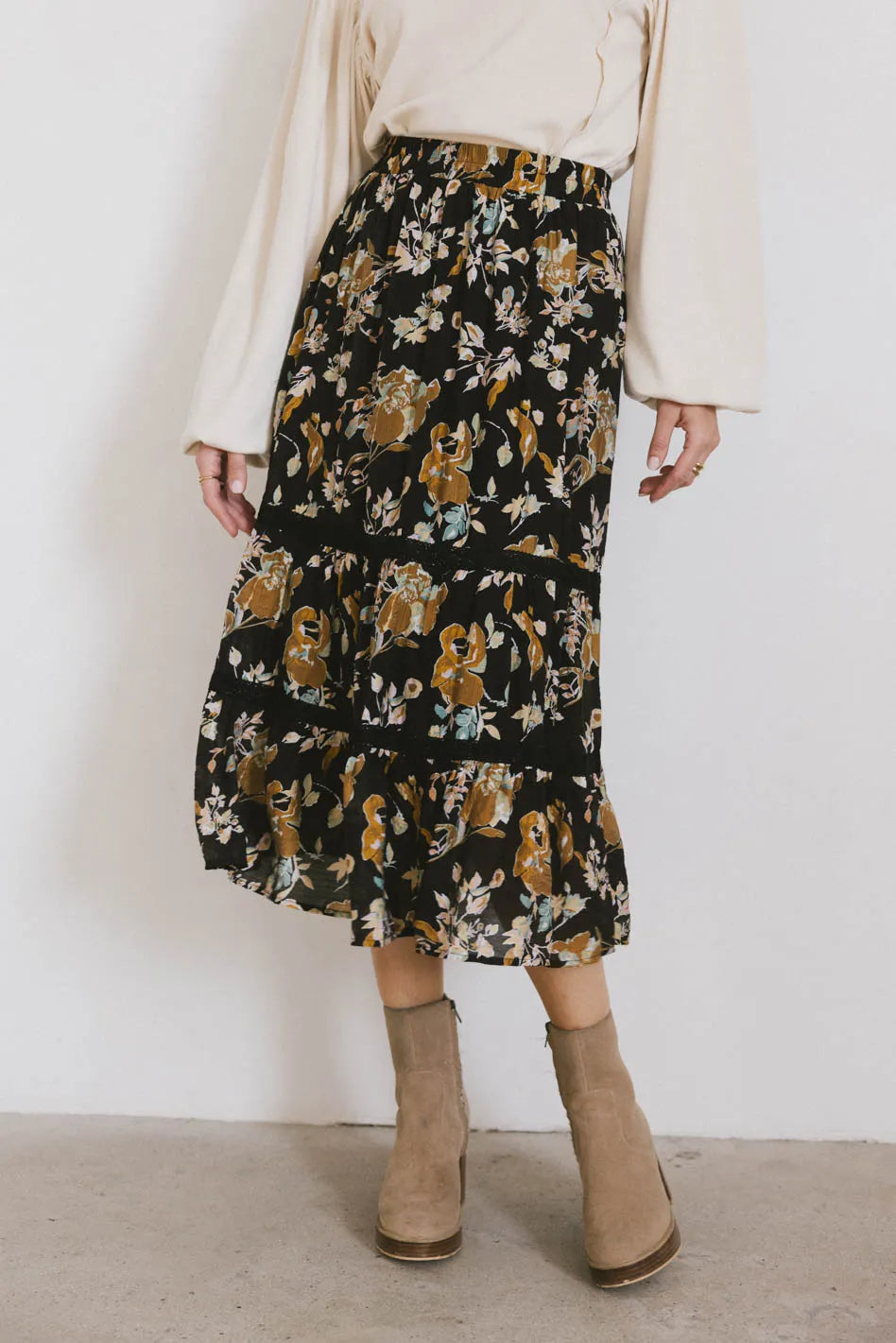 Cindie Tiered Midi Skirt