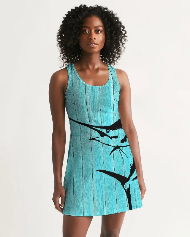 Marlin and Wood Grain Women's Racerback Dress