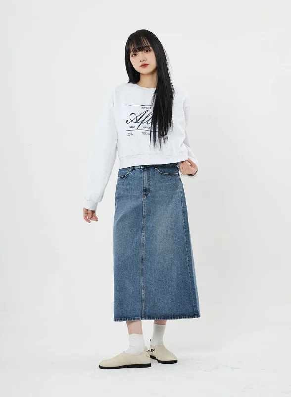 A-Line Long Denim Skirt BN08