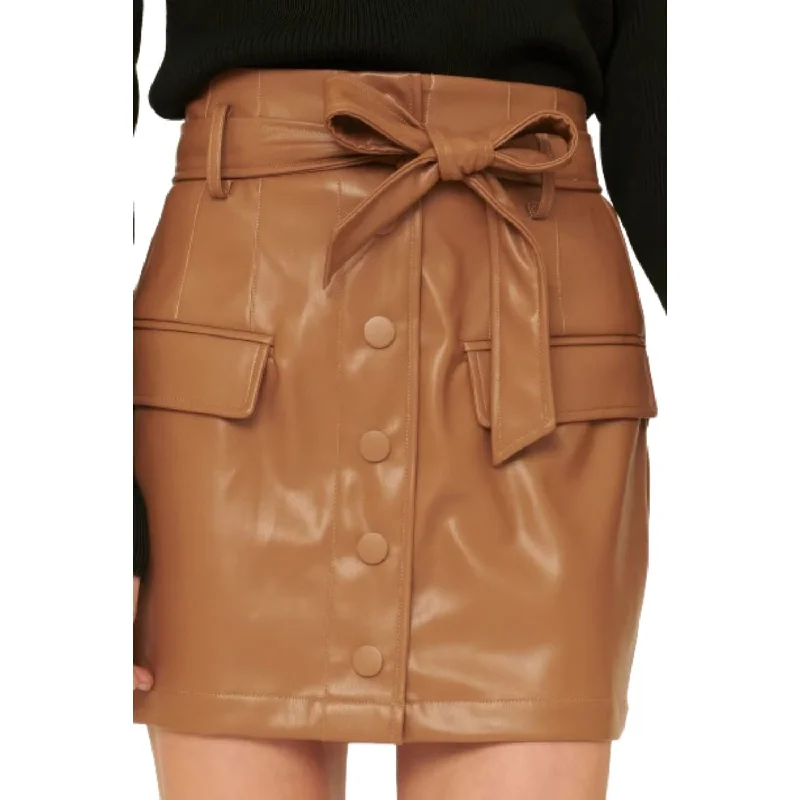 A Faux Leather Mini Skirt