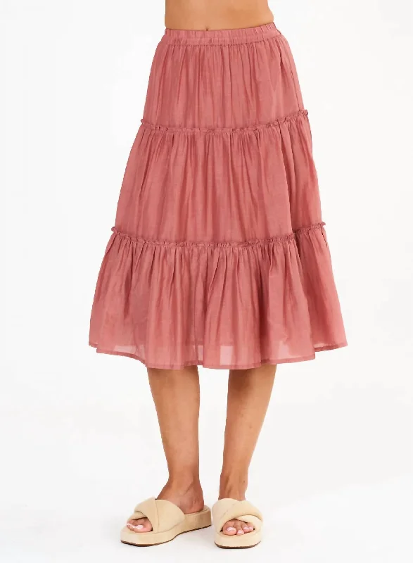 Della Midi Skirt In Dusty Pink