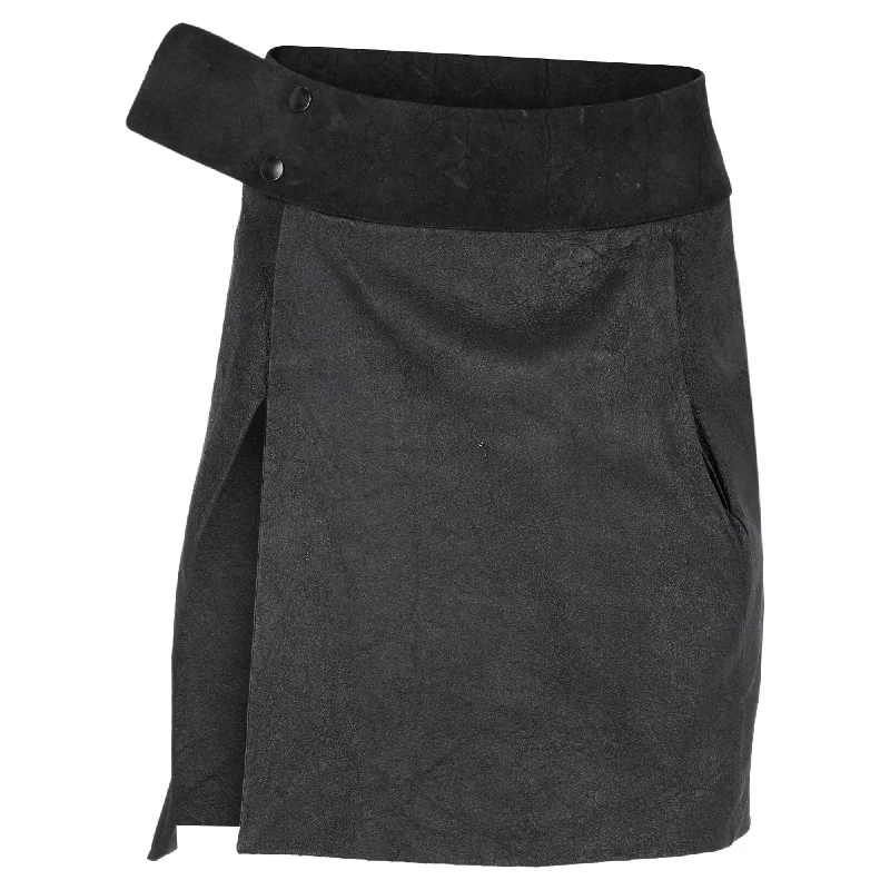 Rick Owens FW10 Gleam Mini Skirt in Black Leather