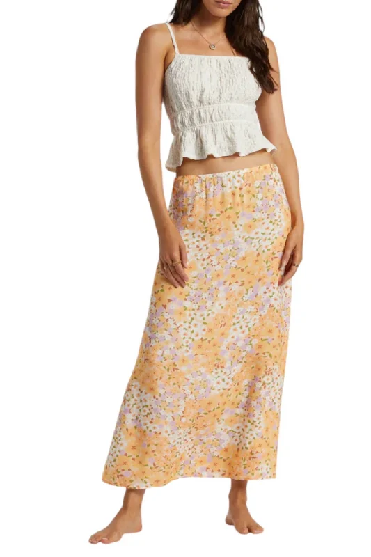 Midi Moment Skirt In Peach Whip