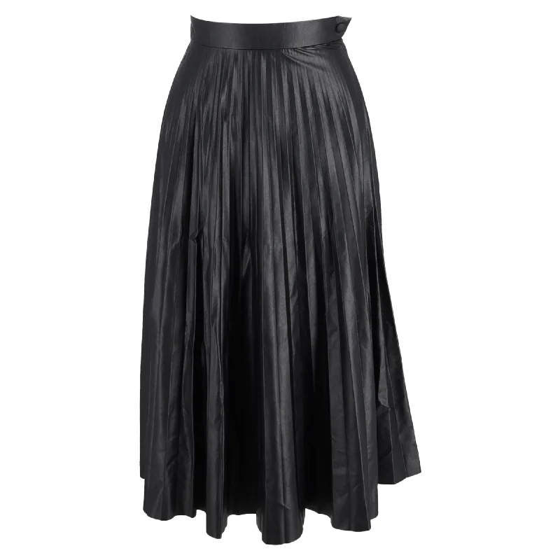 MM6 Maison Margiela Pleated Midi Skirt in Faux Leather