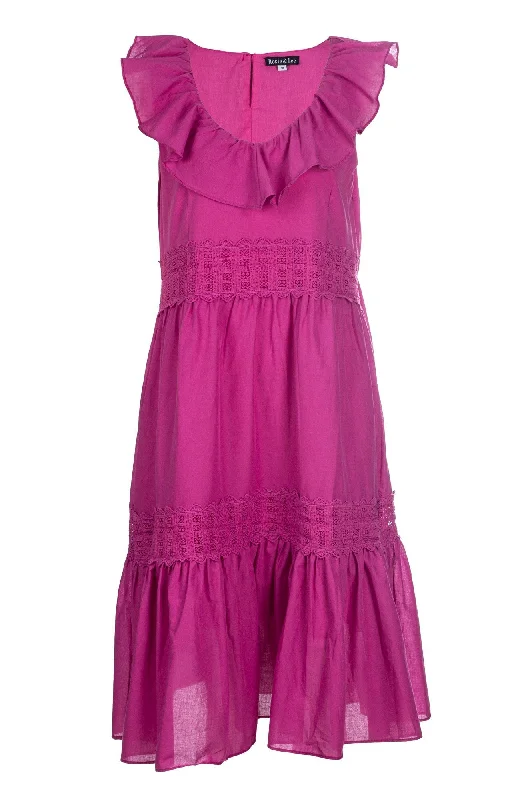 100% Cotton Voile Dress | MAGENTA | 6423A1