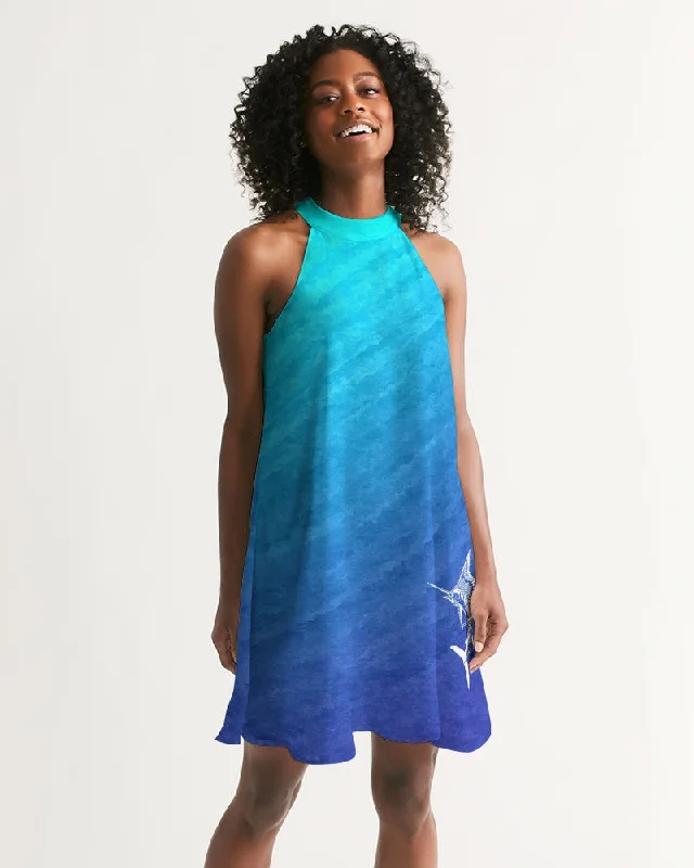 Ombre Sailfish Women's Halter Dress