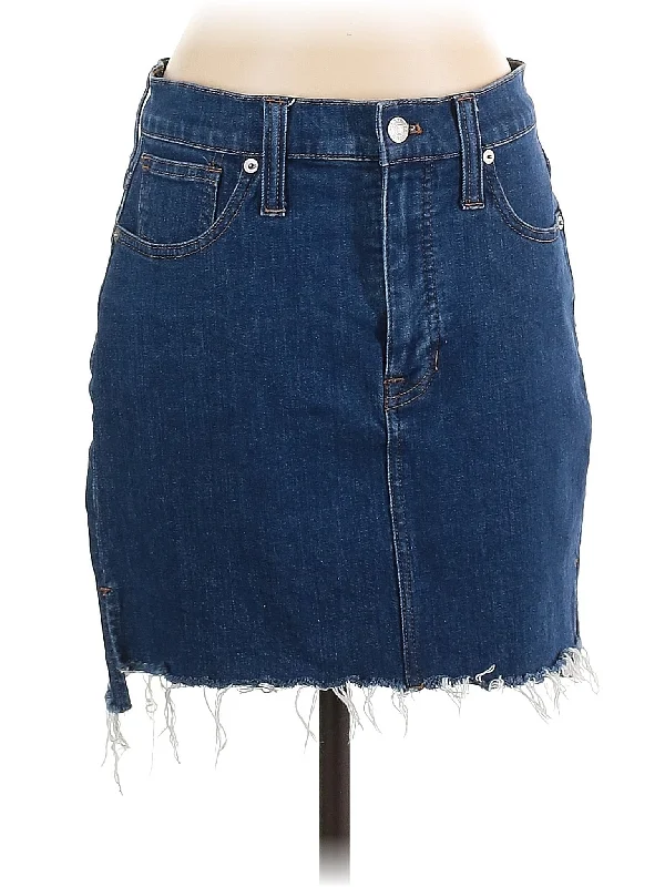 Mid-Rise Denim Skirt