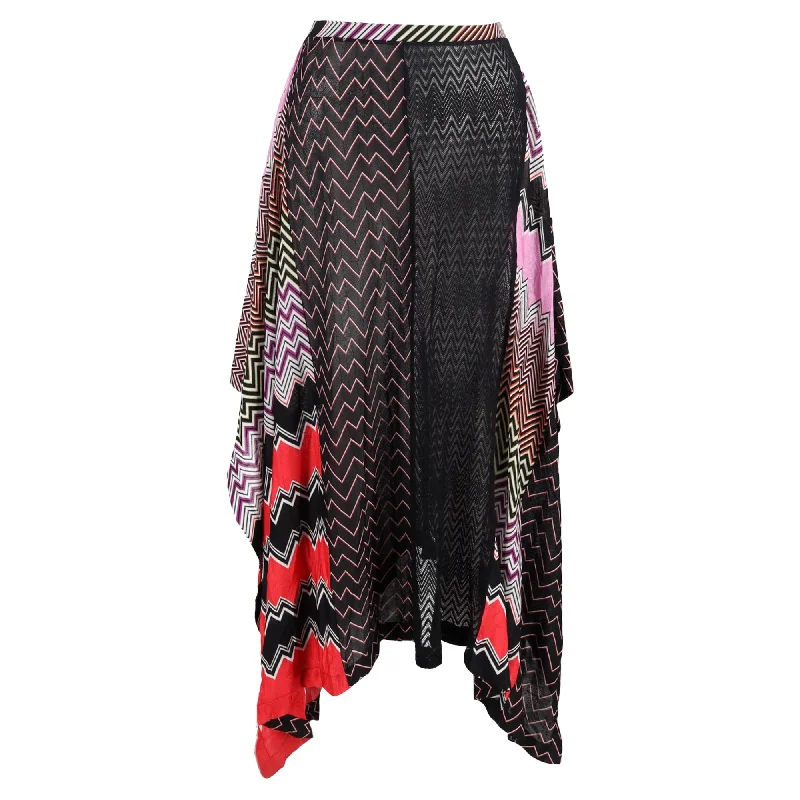 Missoni Crochet Knit Midi Skirt in Multicolor Silk