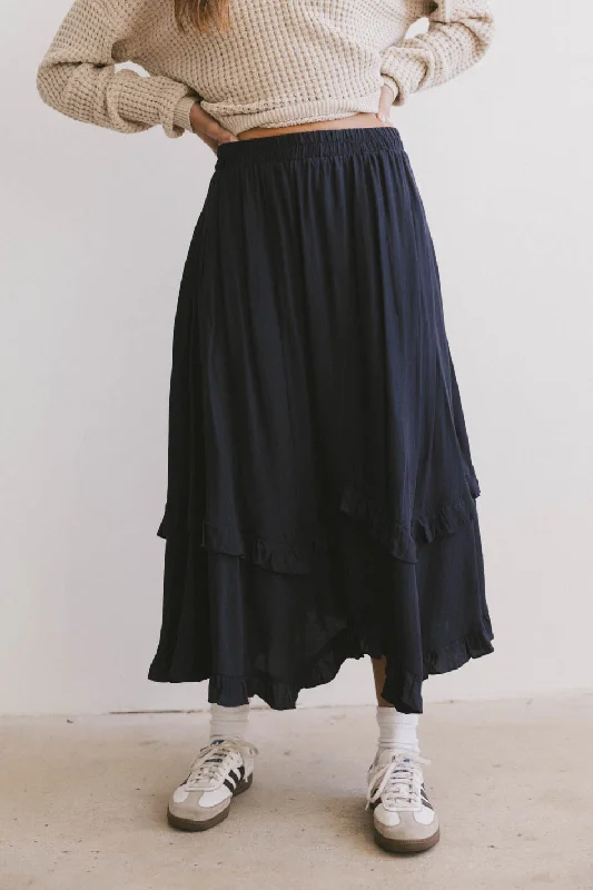 Franky Midi Skirt in Navy