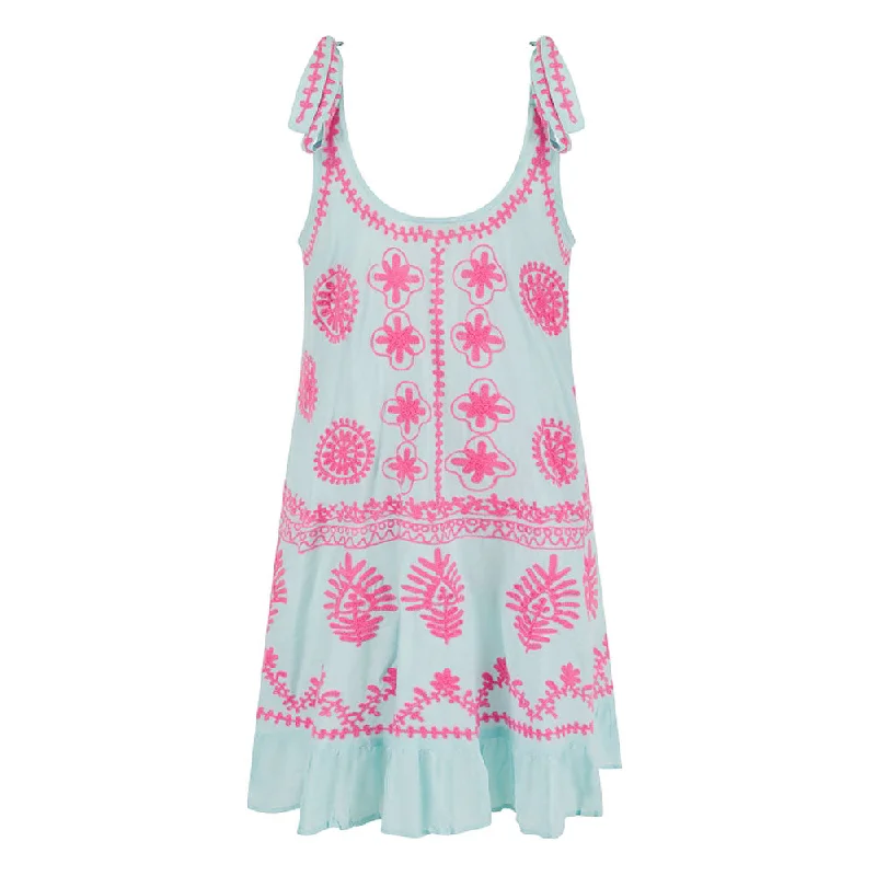 Pranella Remi Dress Cover Up - Aqua Neon Pink