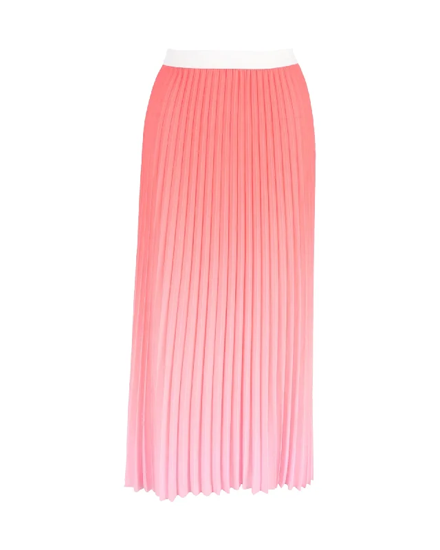 Maje Jonaelle Ombré Pleated Midi Skirt In Pink Polyester