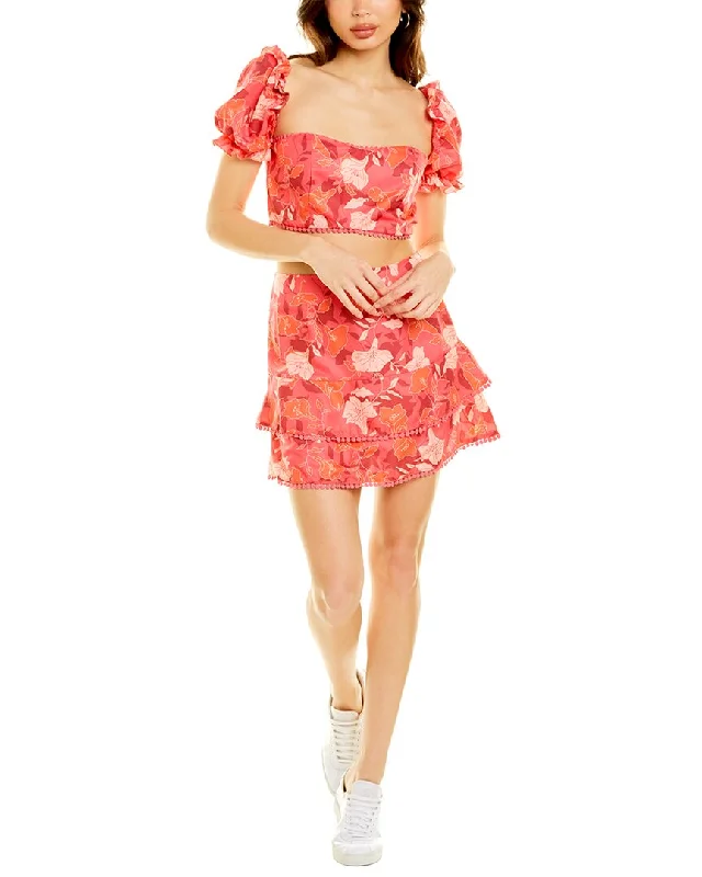 To My Lovers 2pc Floral Top & Mini Skirt Set