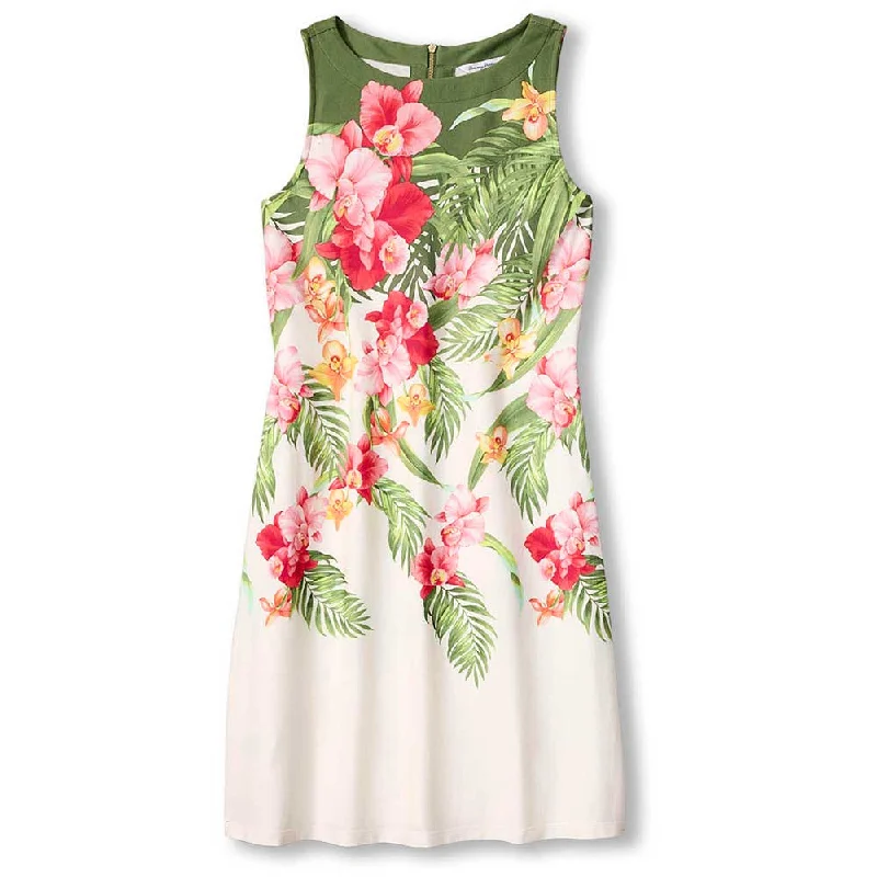 Tommy Bahama Women's Darcy Fleur De Lei Sleeveless Dress - White