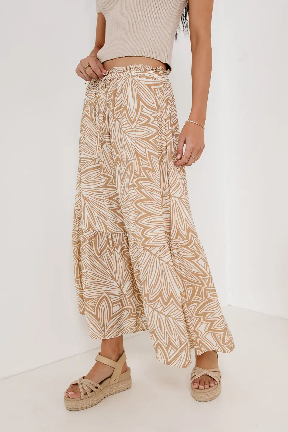 Kai Printed Skirt in Khaki