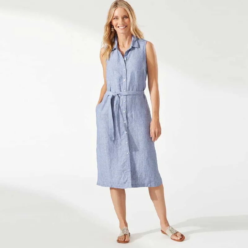 Tommy Bahama Women's Two Palms Linen Shirt Dress - Chambray