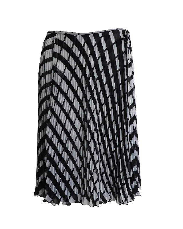 Valentino Pleated Midi Skirt in Multicolor Polyester