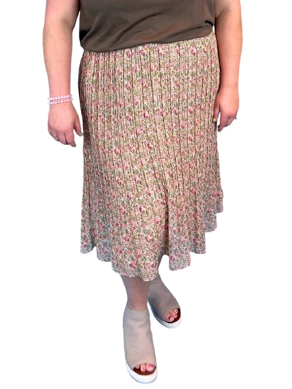 Juniper Floral Midi Skirt In Multicolor