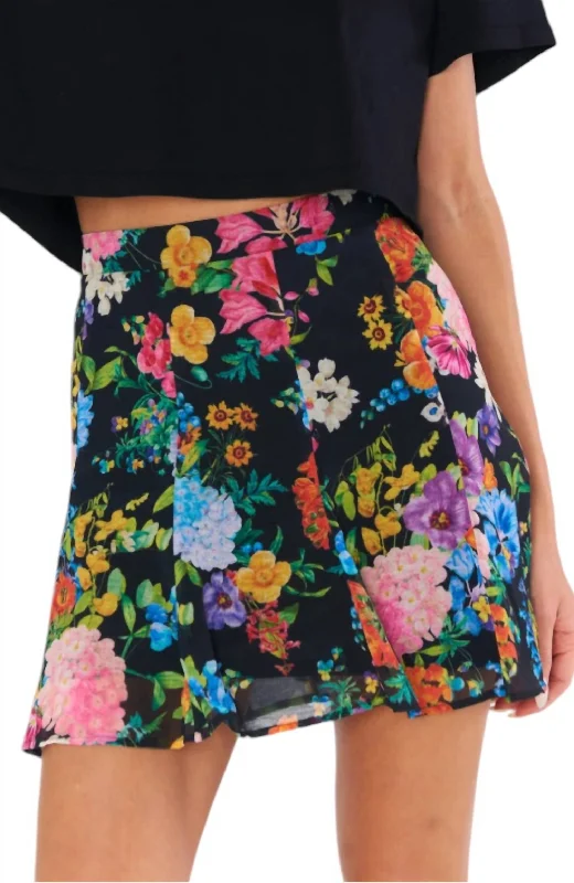 Skater Mini Skirt In Floral