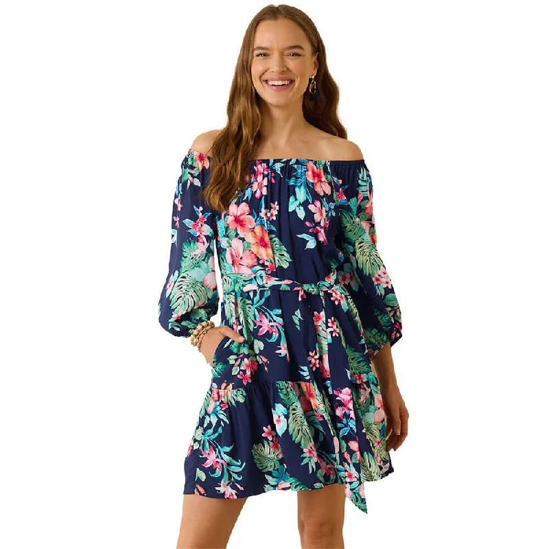 Tommy Bahama Flora Off The Shoulder Dress Coverup - Mare Navy*