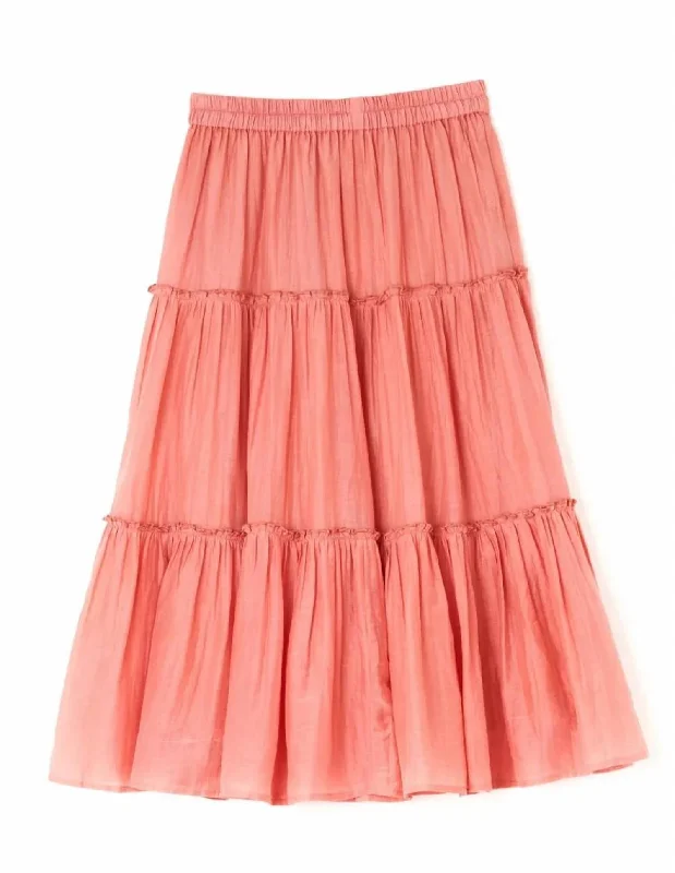 Della Midi Skirt In Coral