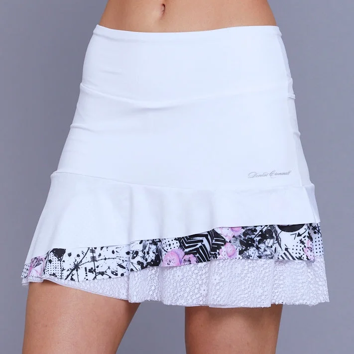 Print Collage Asymetric 15" Skort (white)